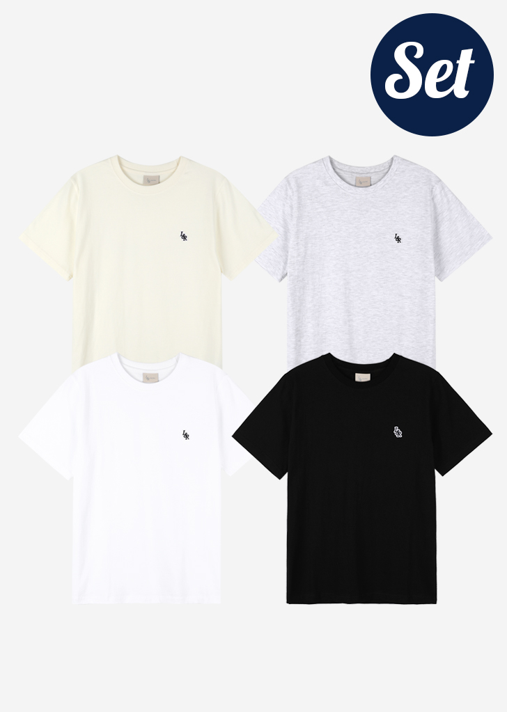 [1+1]  L&amp;R Patch Point Short-Sleeved T-Shirt