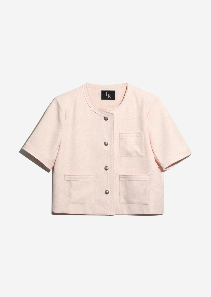 tweed half jacket [Baby Pink]