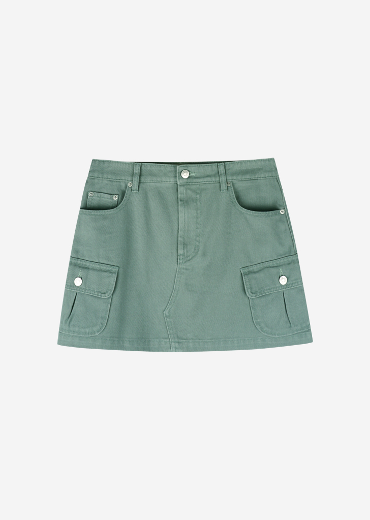Lossy Row washing cargo short skirt [Mint]