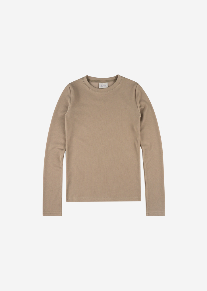 Lossy Row Layered long-sleeved T-shirt [Beige]