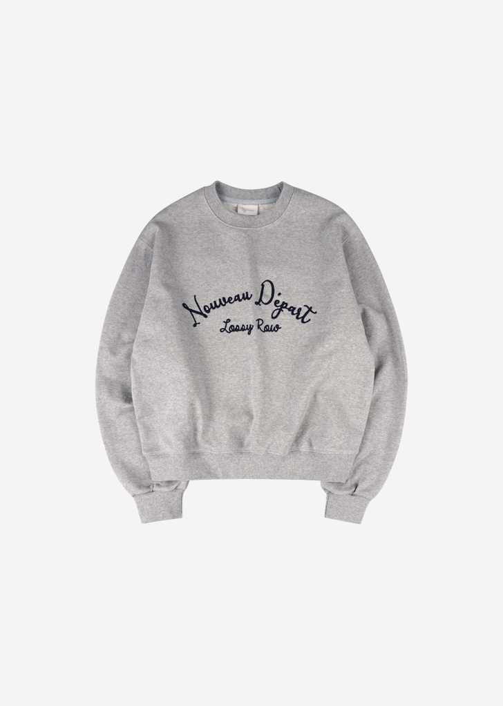 Lossy Row hand stitch sweatshirt [Gray]