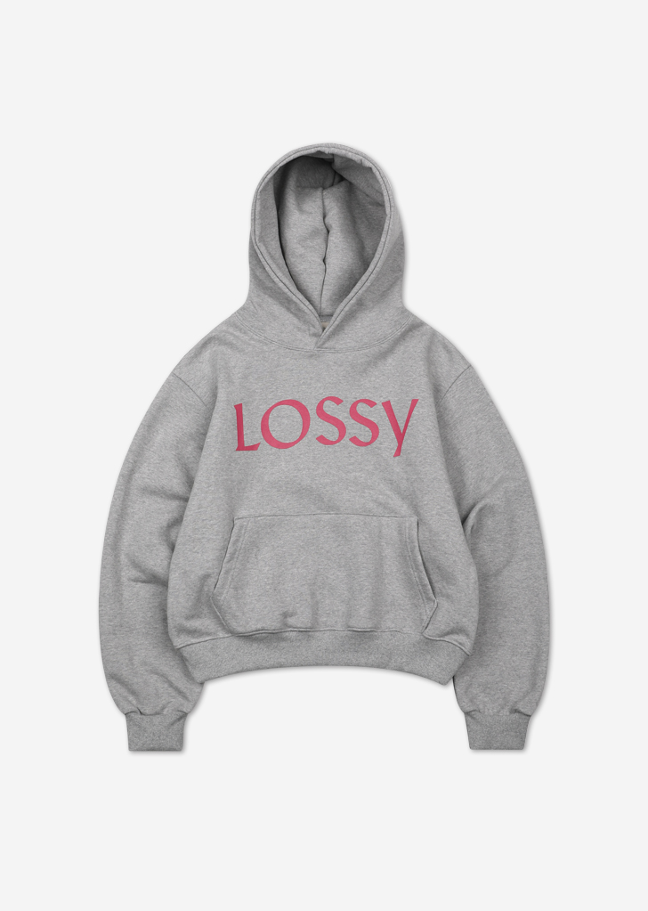 lossy Signature Printing Hoodie [Gray]