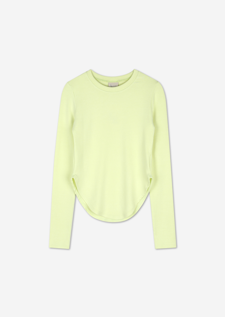 lossy fitted long-sleeved T-shirt [Lime]